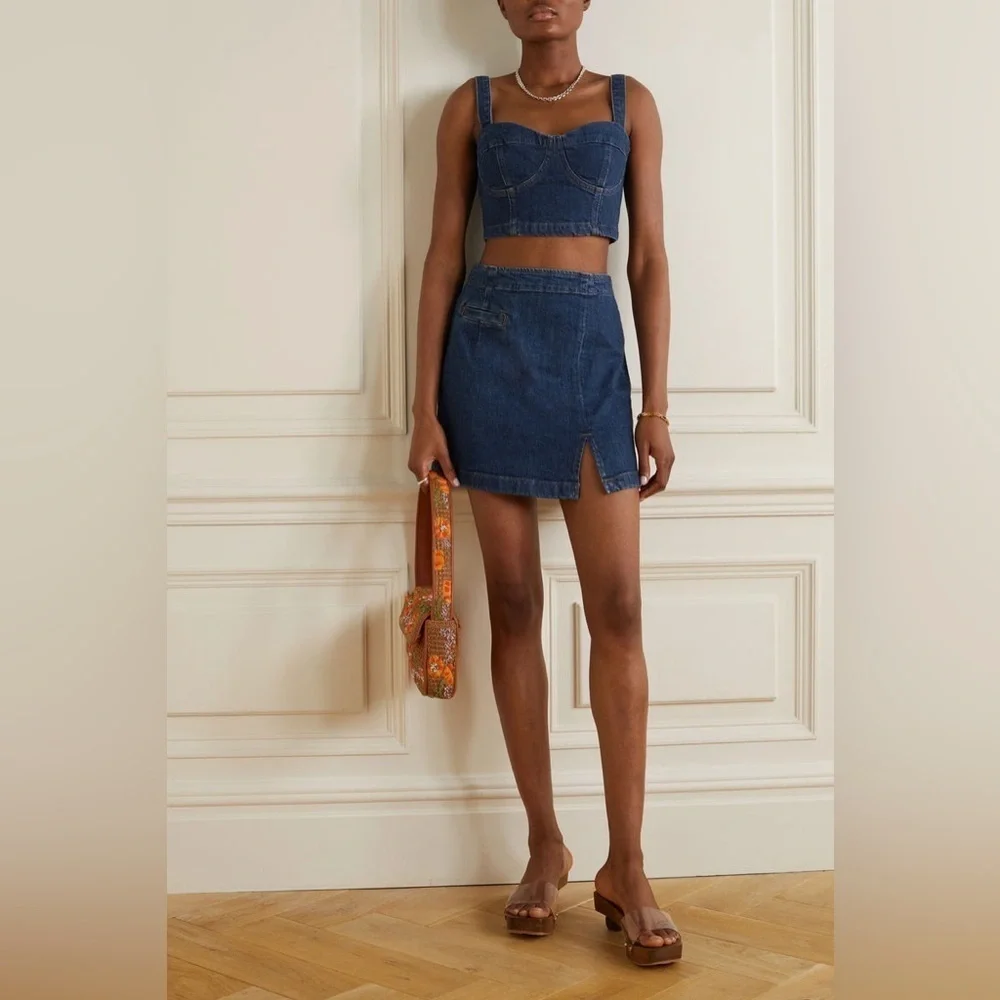 Reformation Freda high waist denim miniskirt size 28